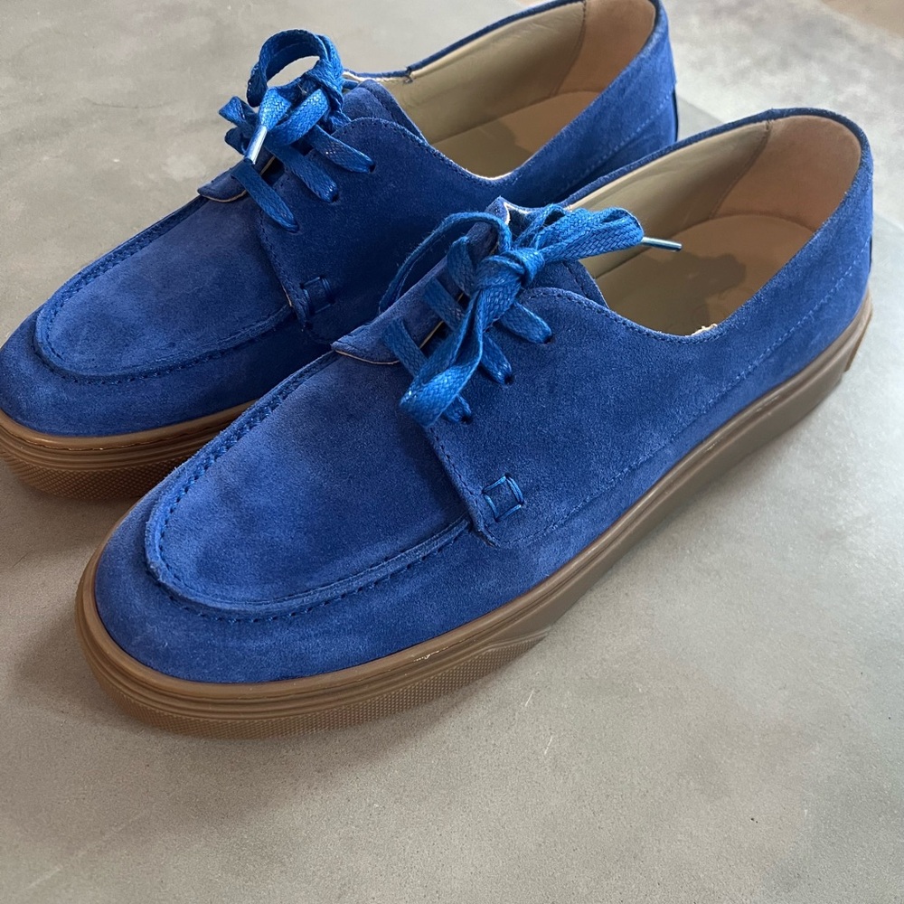 COS Blue Suede Men's Oxfords